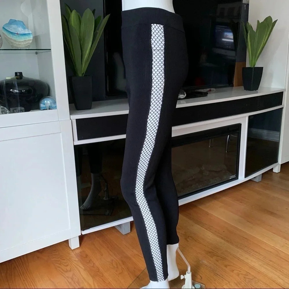 **NEW ZARA Knit Side Fishnet High Rise Leggings - Picture 3 of 8